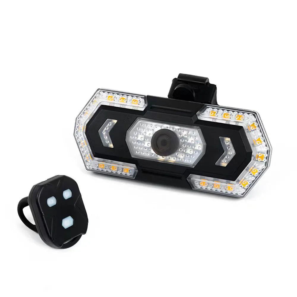 Black wireless remote control USB rechargeable waterproof motorcycle taillight