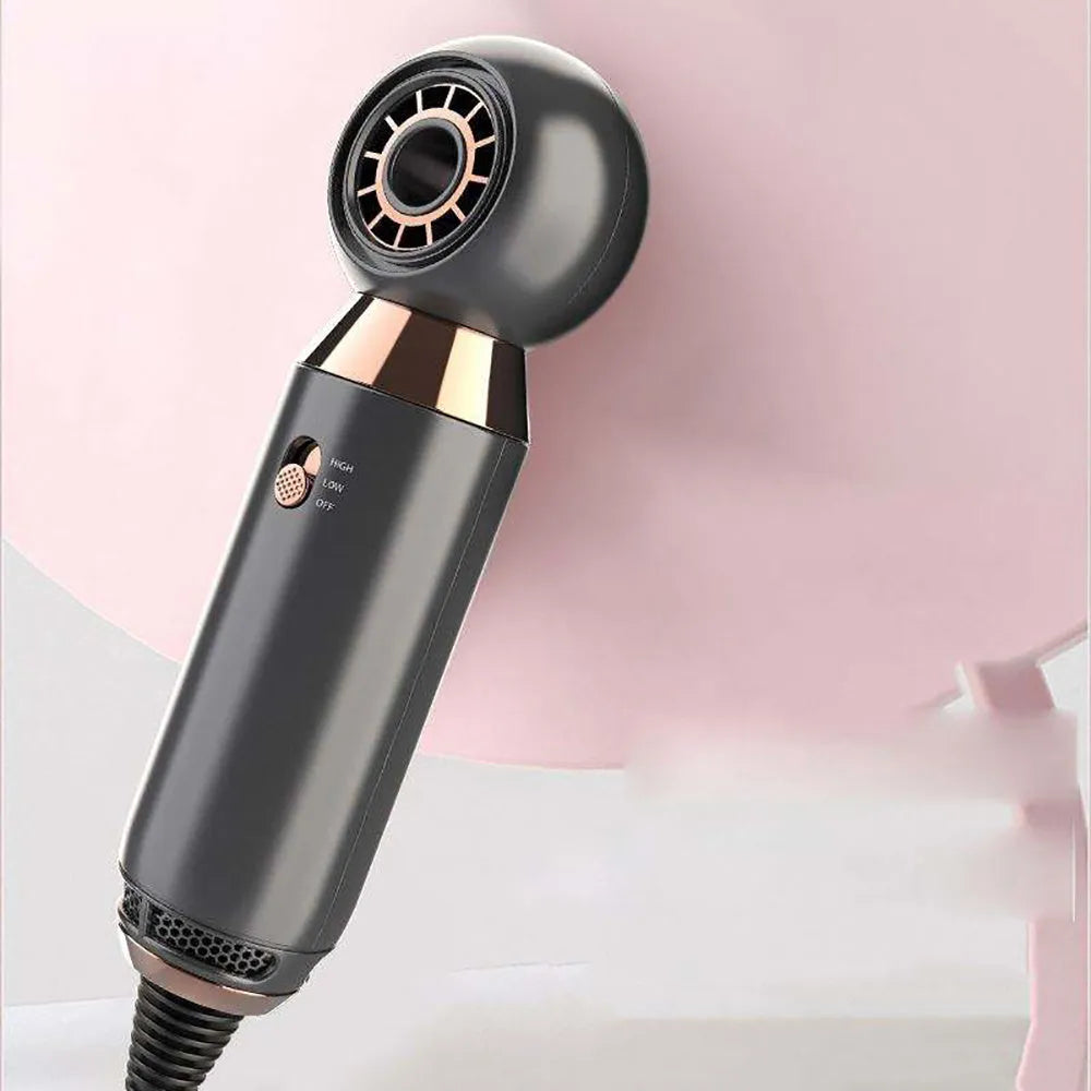 Leafless 800W ionic hair dryer with diffuser attachment, compact 20cm design